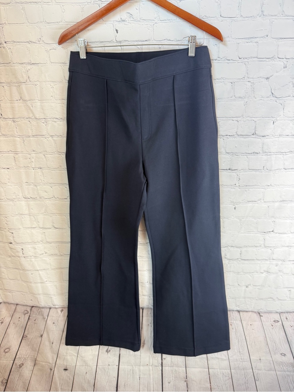 SPANX Navy Wide-Leg Ponte Trousers